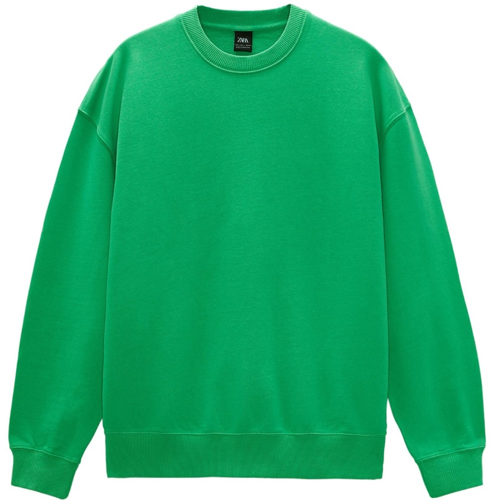 Zara Vibrant Green Crewneck Sweater